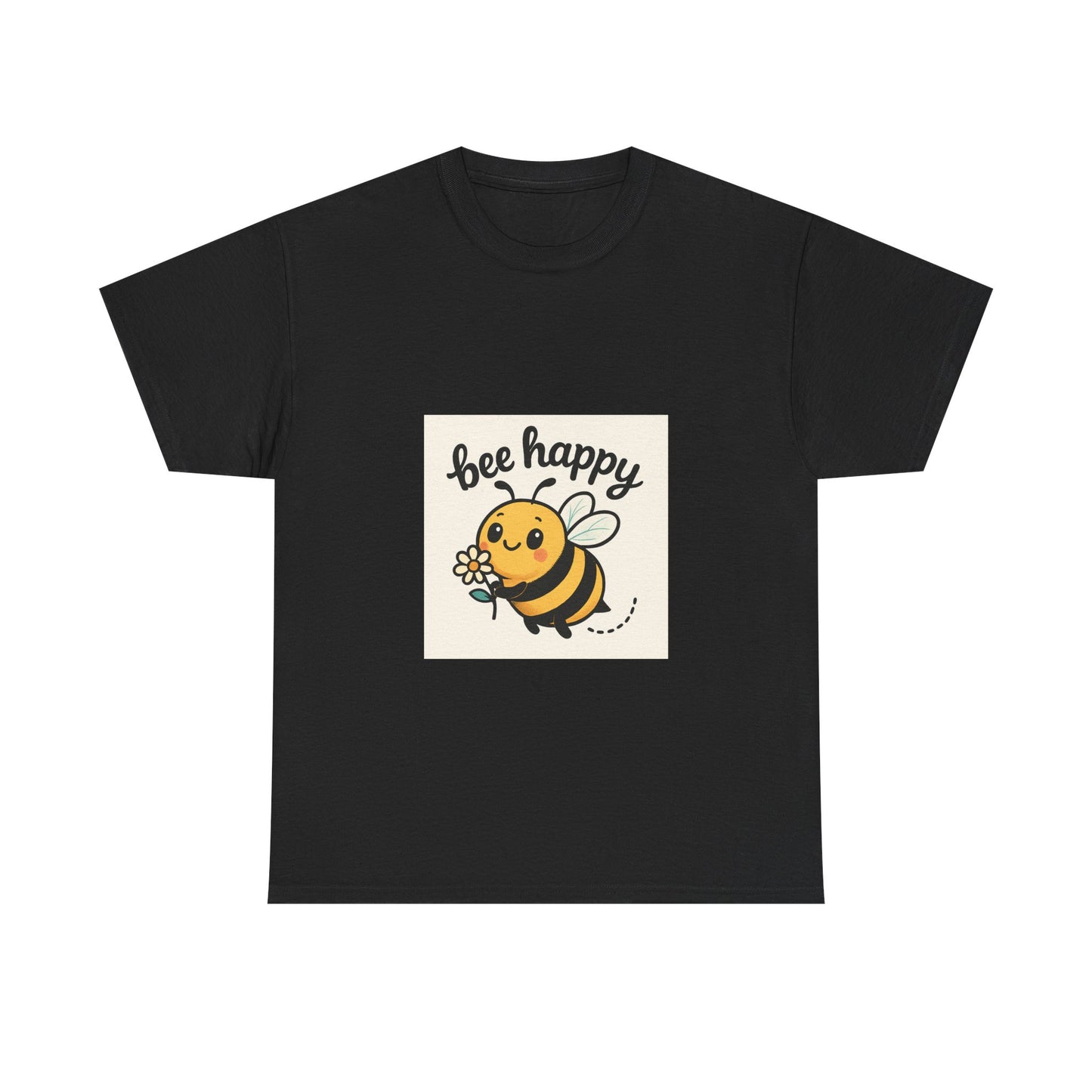 Bee Happy Tee, Unisex Cotton T-Shirt, Cute Bee Graphic Tee, Fun Summer Shirt, Gift for Bee Lovers, Nature Enthusiast Apparel