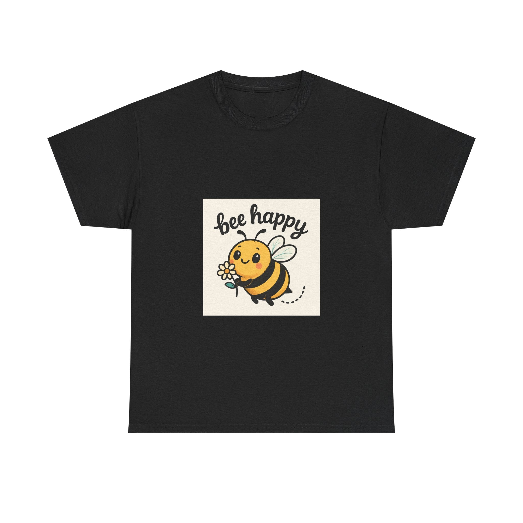 Bee Happy Tee, Unisex Cotton T-Shirt, Cute Bee Graphic Tee, Fun Summer Shirt, Gift for Bee Lovers, Nature Enthusiast Apparel