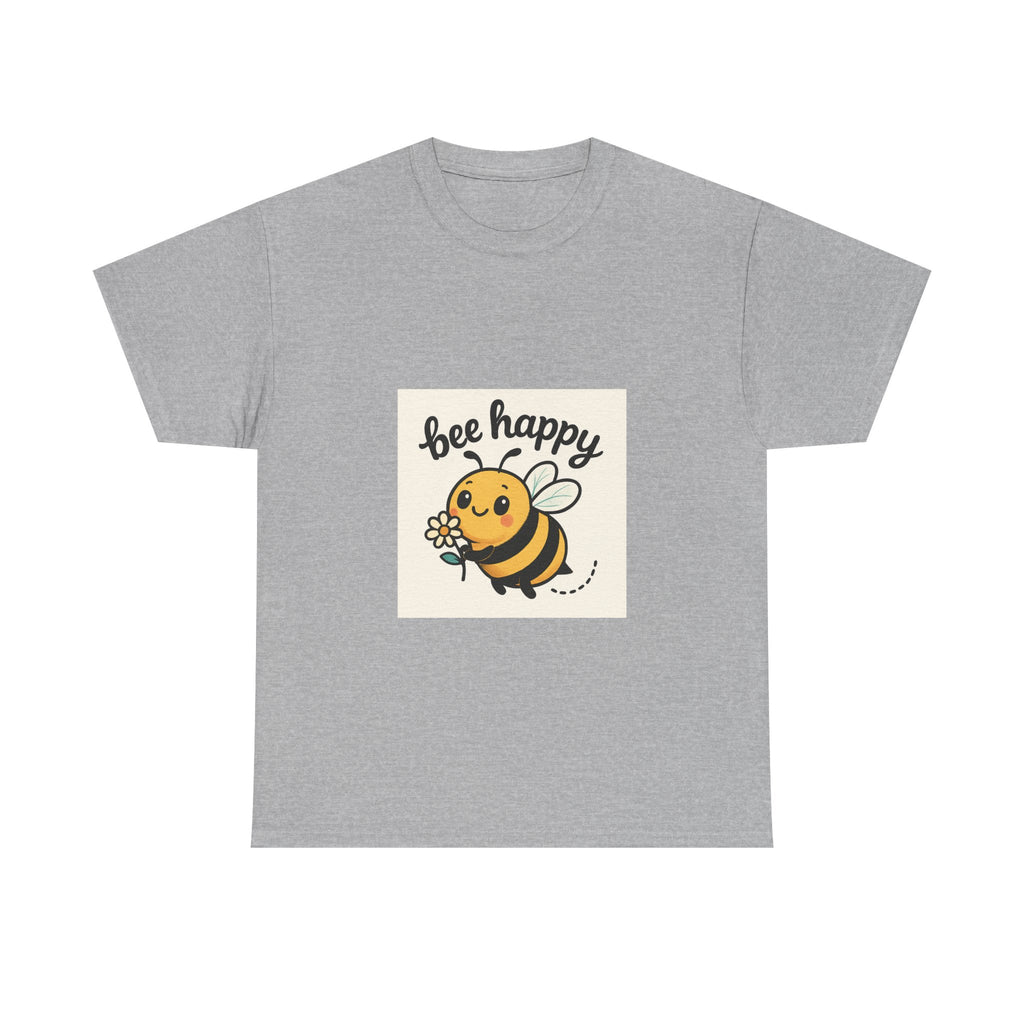 Bee Happy Tee, Unisex Cotton T-Shirt, Cute Bee Graphic Tee, Fun Summer Shirt, Gift for Bee Lovers, Nature Enthusiast Apparel