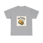 Bee Happy Tee, Unisex Cotton T-Shirt, Cute Bee Graphic Tee, Fun Summer Shirt, Gift for Bee Lovers, Nature Enthusiast Apparel