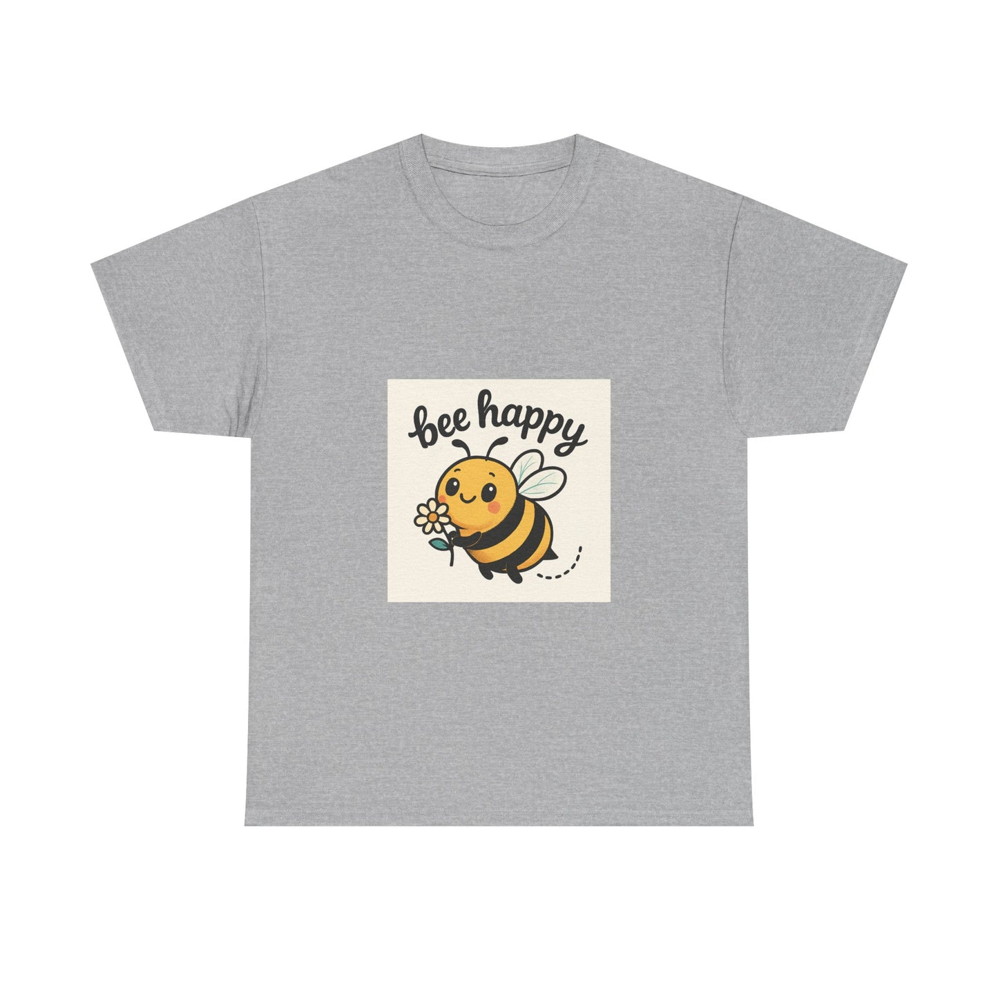 Bee Happy Tee, Unisex Cotton T-Shirt, Cute Bee Graphic Tee, Fun Summer Shirt, Gift for Bee Lovers, Nature Enthusiast Apparel