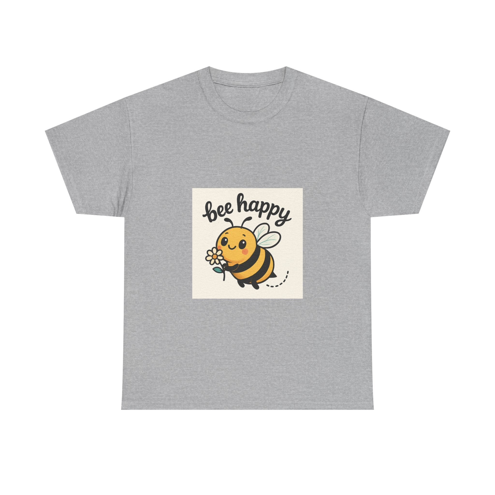 Bee Happy Tee, Unisex Cotton T-Shirt, Cute Bee Graphic Tee, Fun Summer Shirt, Gift for Bee Lovers, Nature Enthusiast Apparel