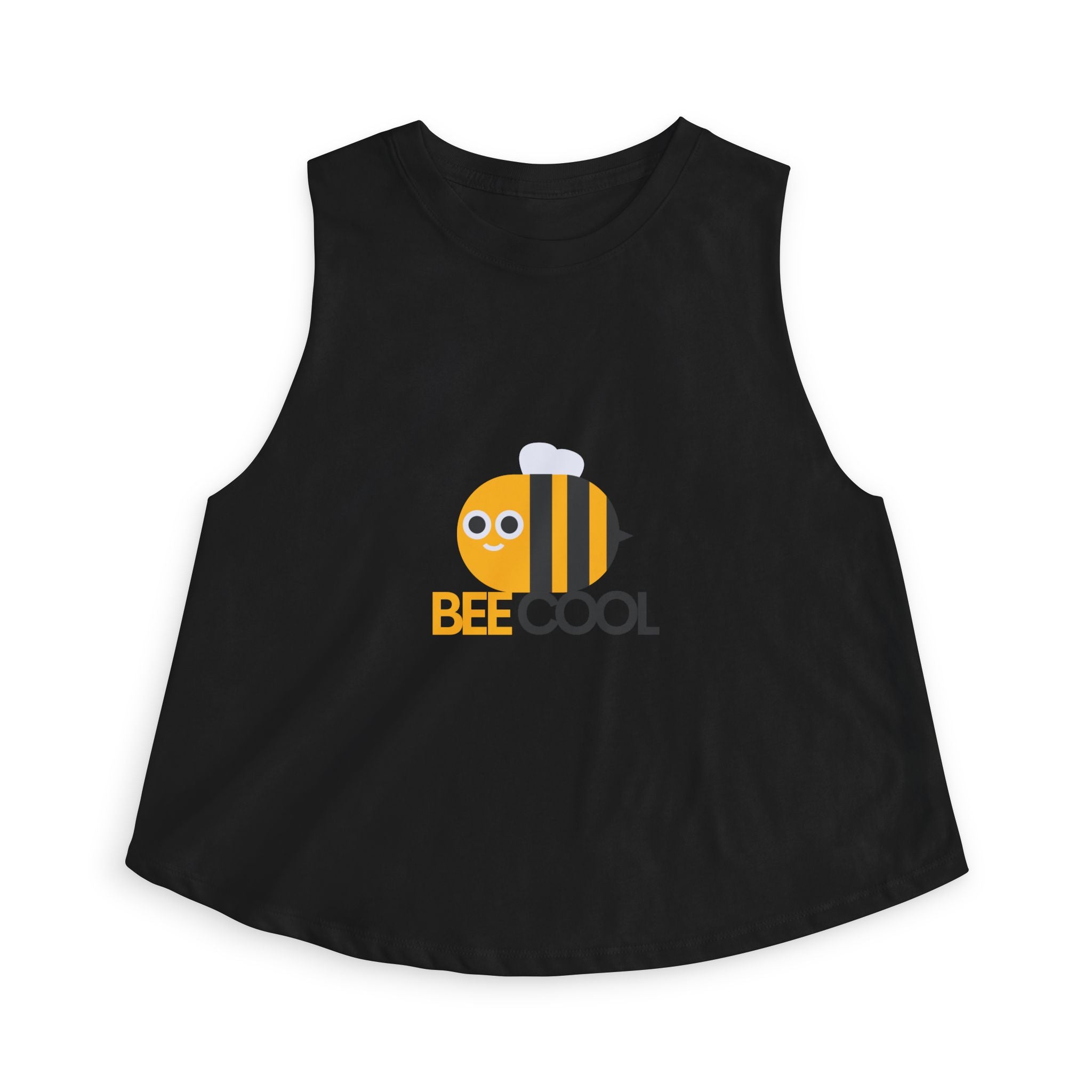 Bee Cool Crop Top — Cute Bumblebee Graphic Women's Tank