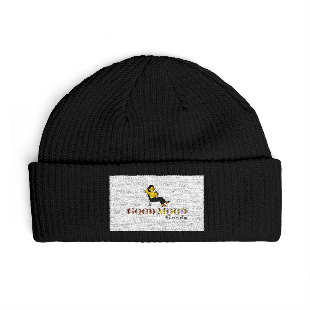 Embroidered Cuff Beanie – Cozy Knit Hat with Vintage Bird Logo
