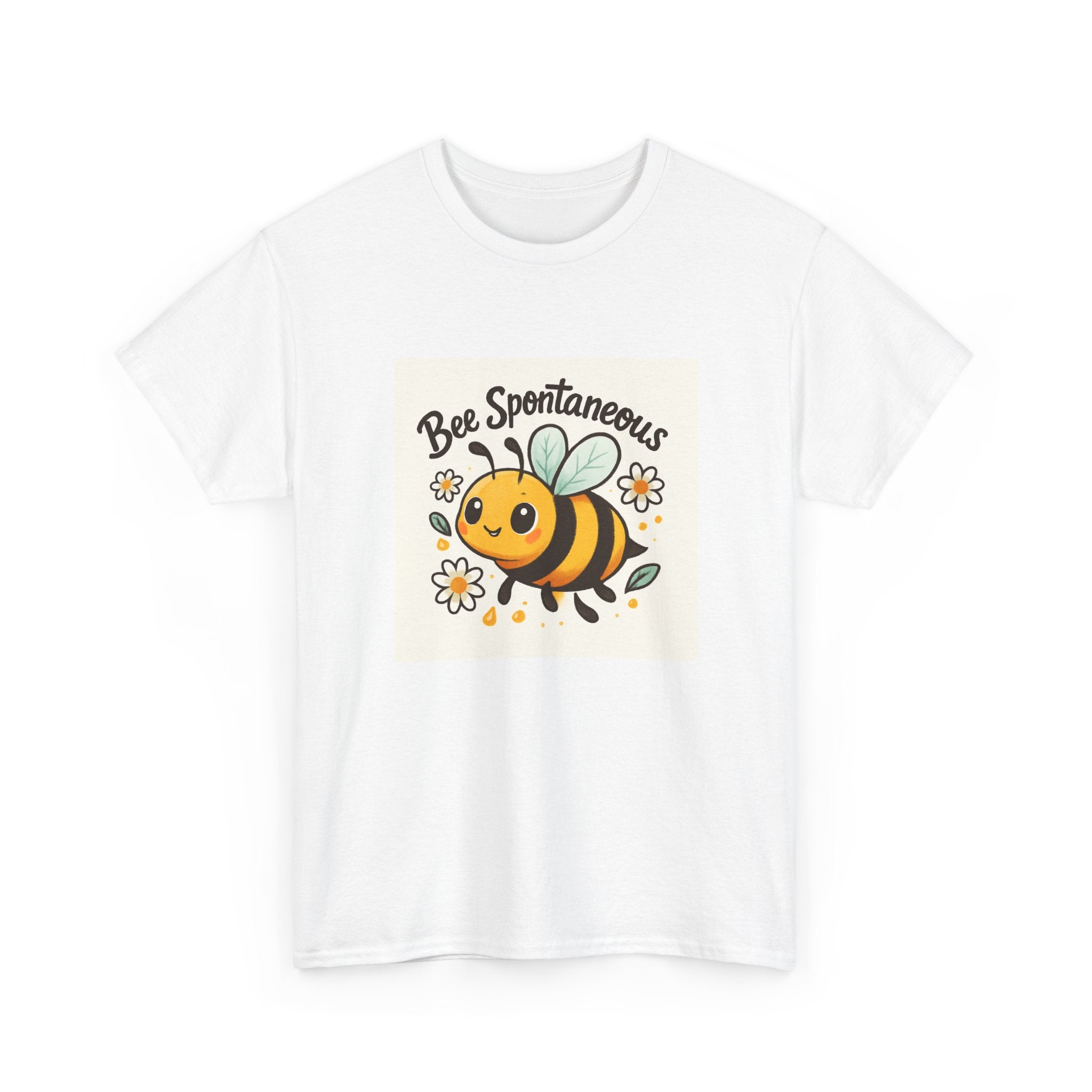 Bee Spontaneous Unisex Heavy Cotton Tee, Cute Bee Shirt, Funny Bee Tee, Pollinator Appreciation Gift, Summer Casual Wear