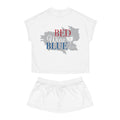 Bed Wine Blue Women's Short Pajama Set — Red, White & Blue Sleepwear