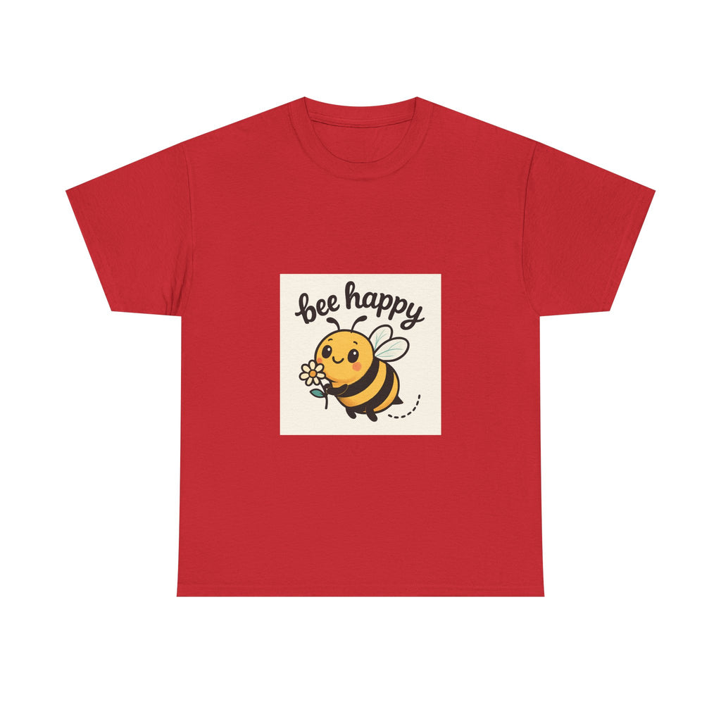 Bee Happy Tee, Unisex Cotton T-Shirt, Cute Bee Graphic Tee, Fun Summer Shirt, Gift for Bee Lovers, Nature Enthusiast Apparel