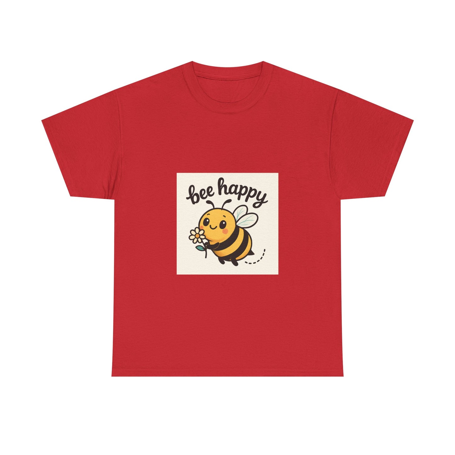 Bee Happy Tee, Unisex Cotton T-Shirt, Cute Bee Graphic Tee, Fun Summer Shirt, Gift for Bee Lovers, Nature Enthusiast Apparel