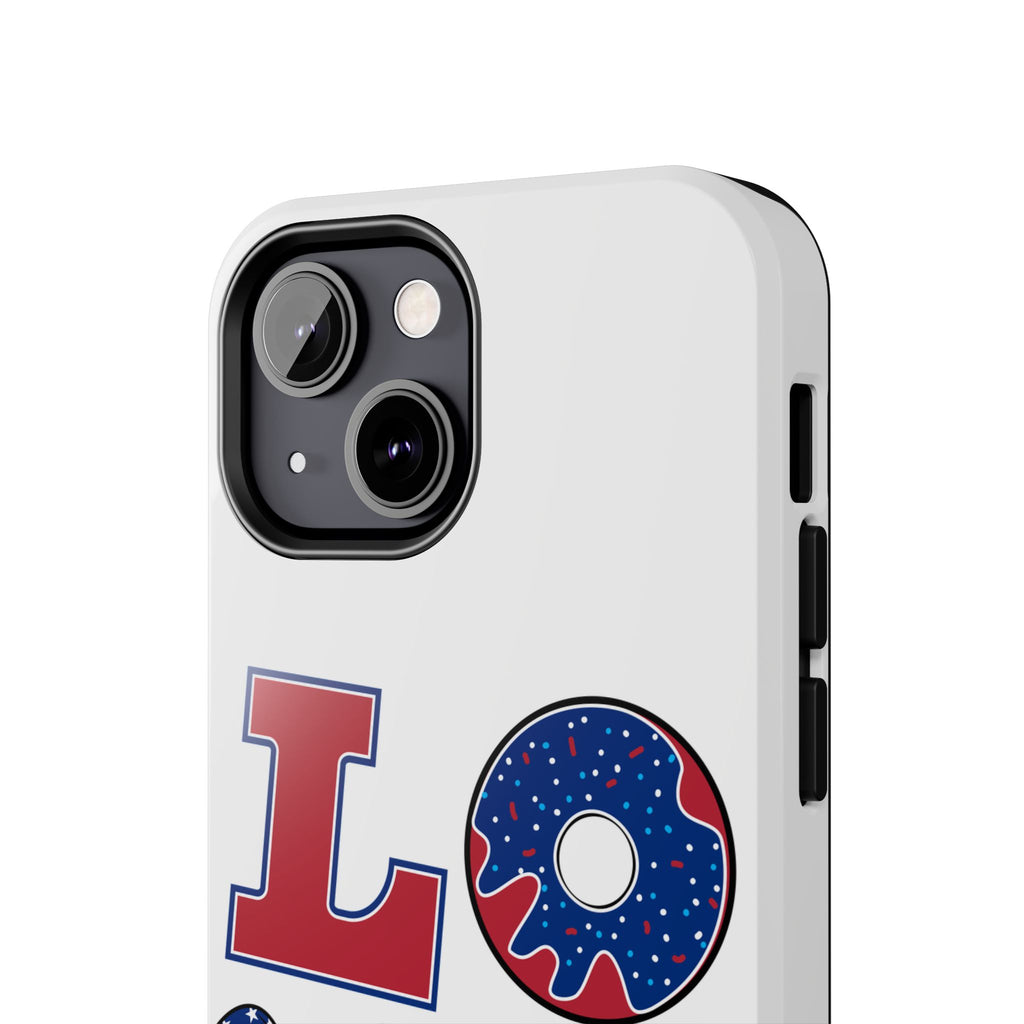 Patriotic LOVE Tough Phone Case — USA Flag & Donut Graphic