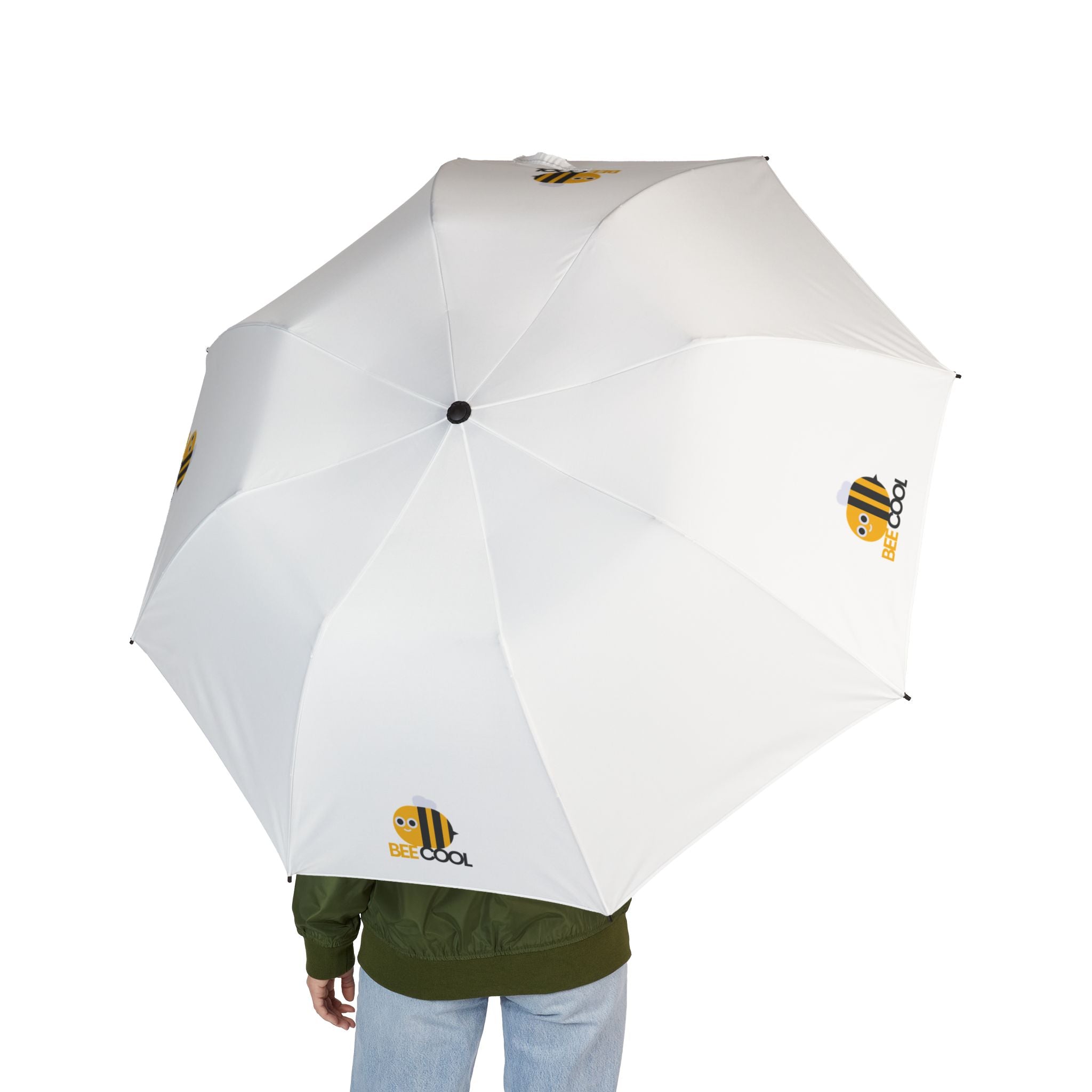 Bee Logo Foldable Umbrella — Compact Semi‑Automatic Rain Shield