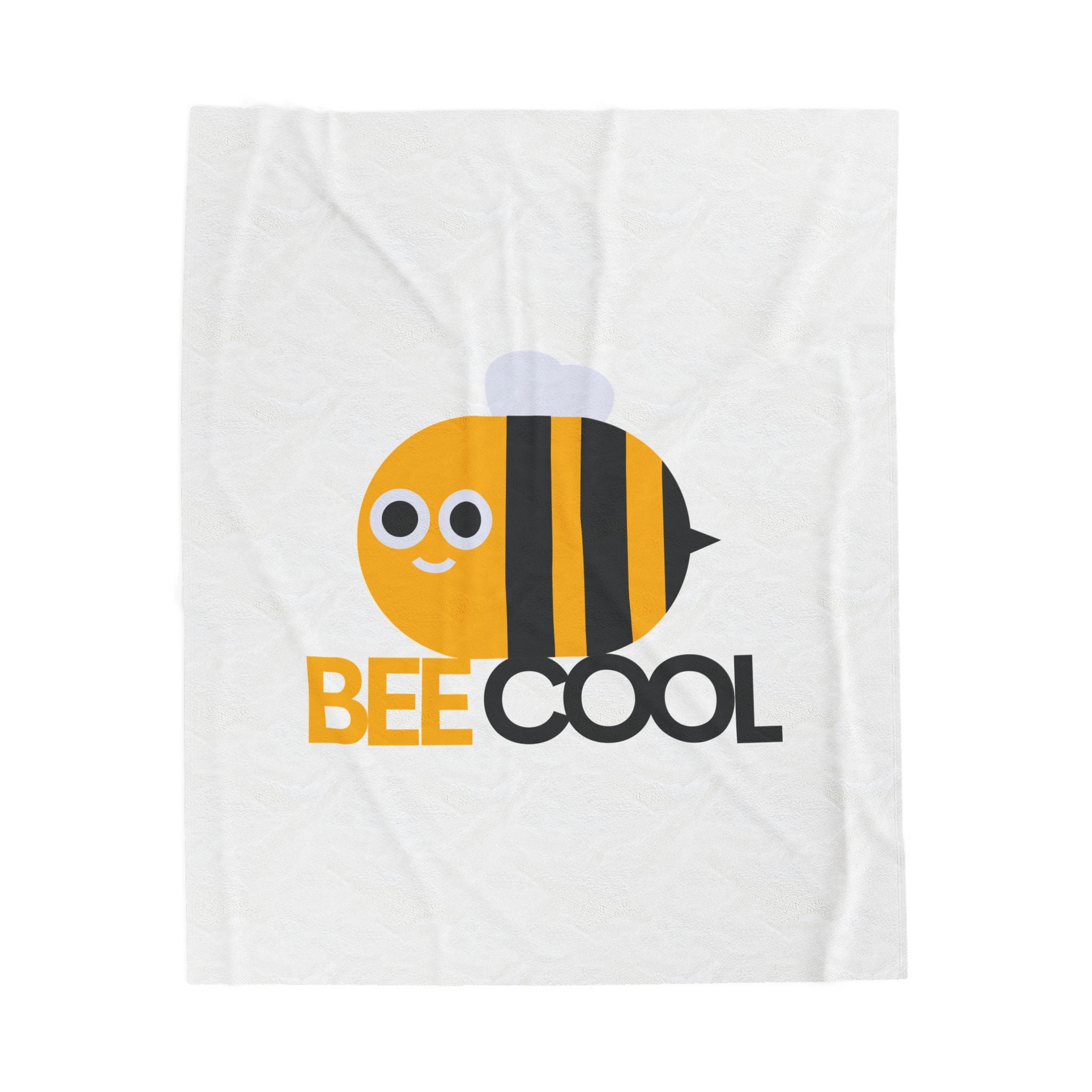 Bee Cool Velveteen Plush Blanket - Cozy Gift for Kids, Nursery Decor, Bee Themed Decor, Summer Vibes, Soft Throw Blanket
