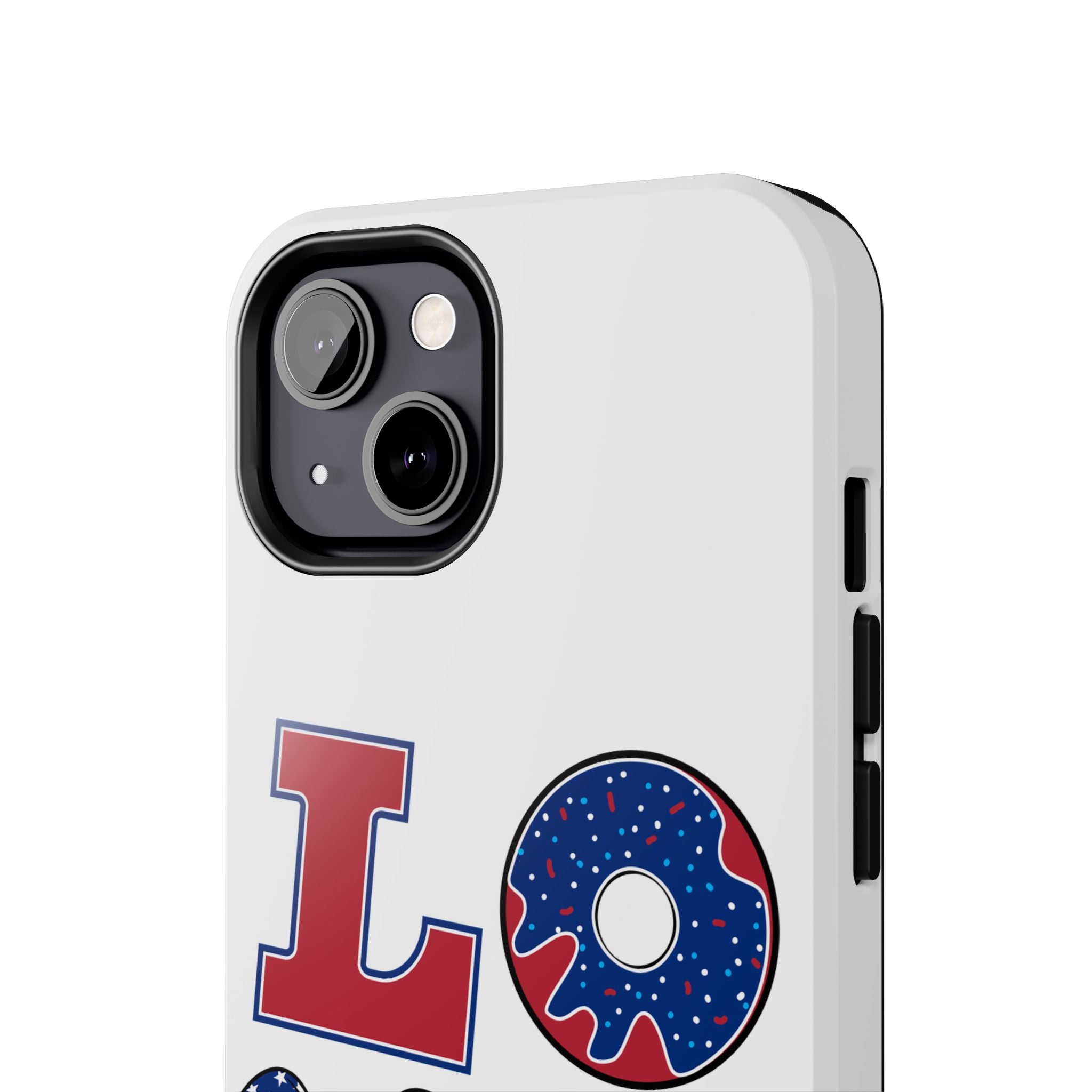 Patriotic LOVE Tough Phone Case — USA Flag & Donut Graphic