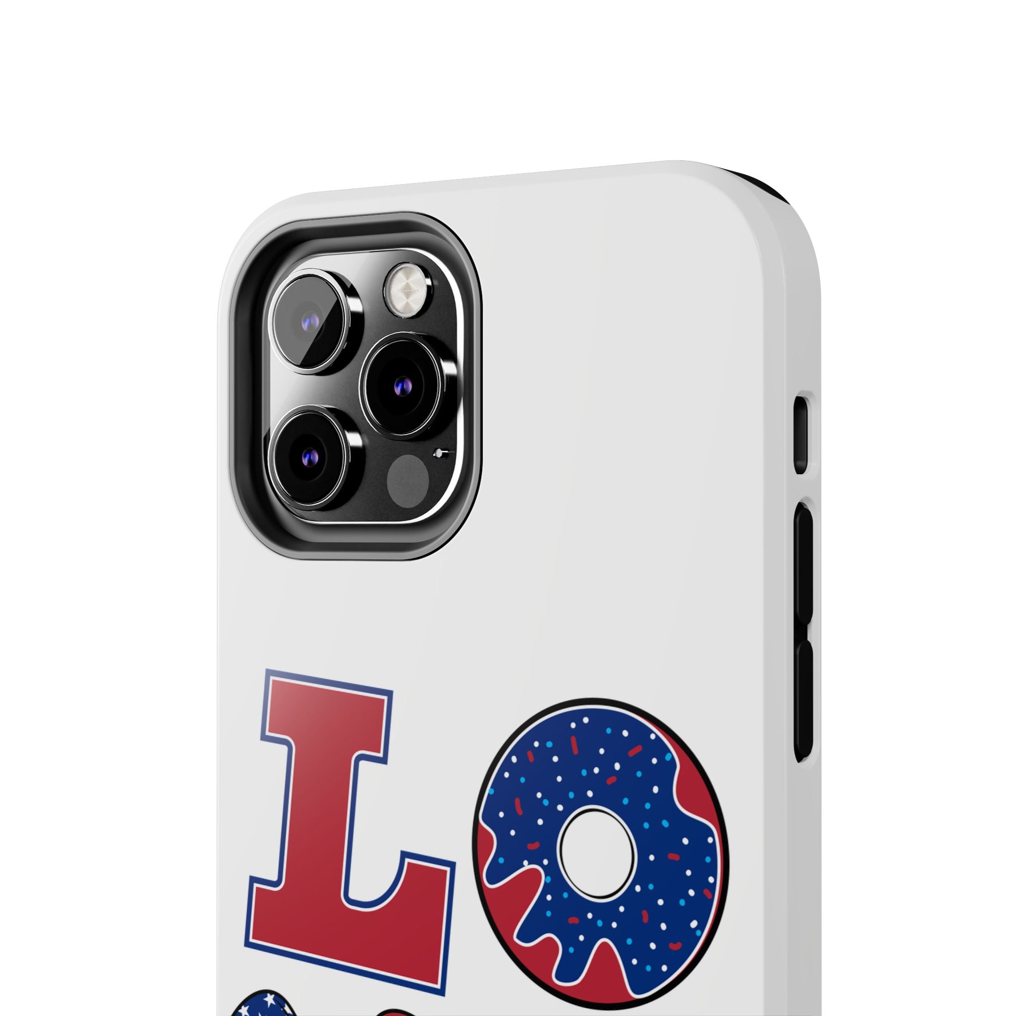 Patriotic LOVE Tough Phone Case — USA Flag & Donut Graphic