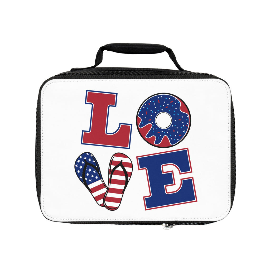 Patriotic LOVE Lunch Bag — Americana Donut & Flip-Flop Kids Lunchbox