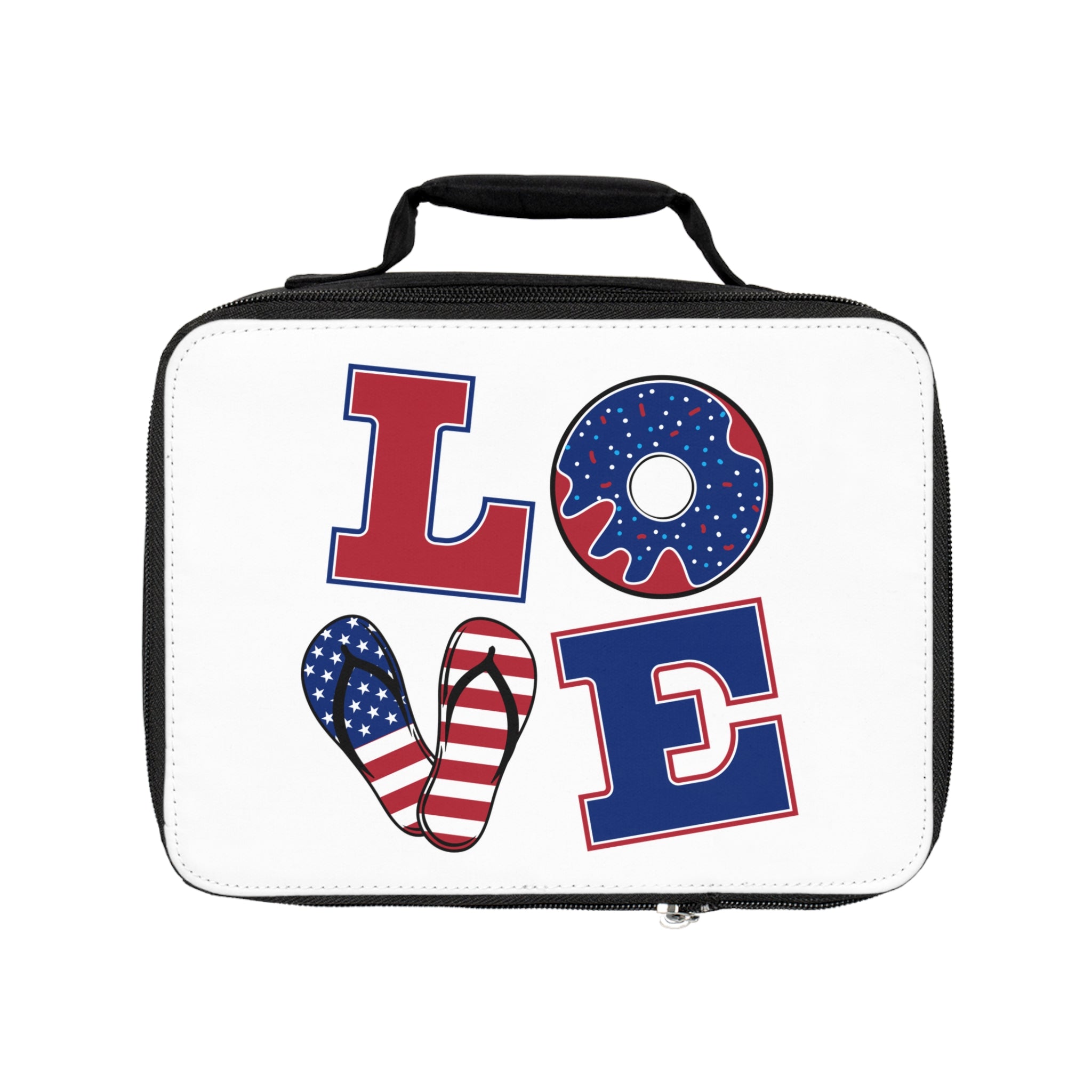 Patriotic LOVE Lunch Bag — Americana Donut & Flip-Flop Kids Lunchbox