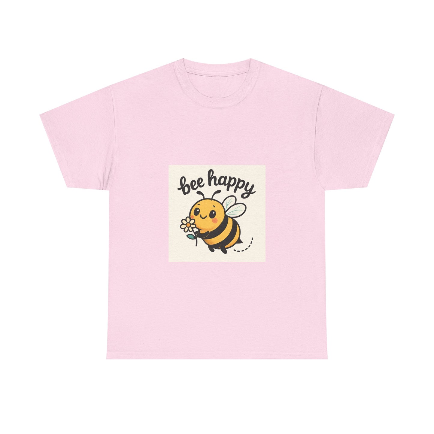 Bee Happy Tee, Unisex Cotton T-Shirt, Cute Bee Graphic Tee, Fun Summer Shirt, Gift for Bee Lovers, Nature Enthusiast Apparel