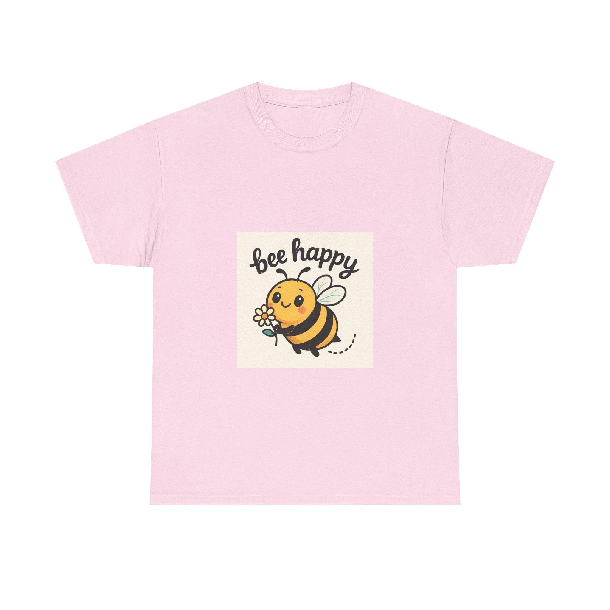 Bee Happy Tee, Unisex Cotton T-Shirt, Cute Bee Graphic Tee, Fun Summer Shirt, Gift for Bee Lovers, Nature Enthusiast Apparel