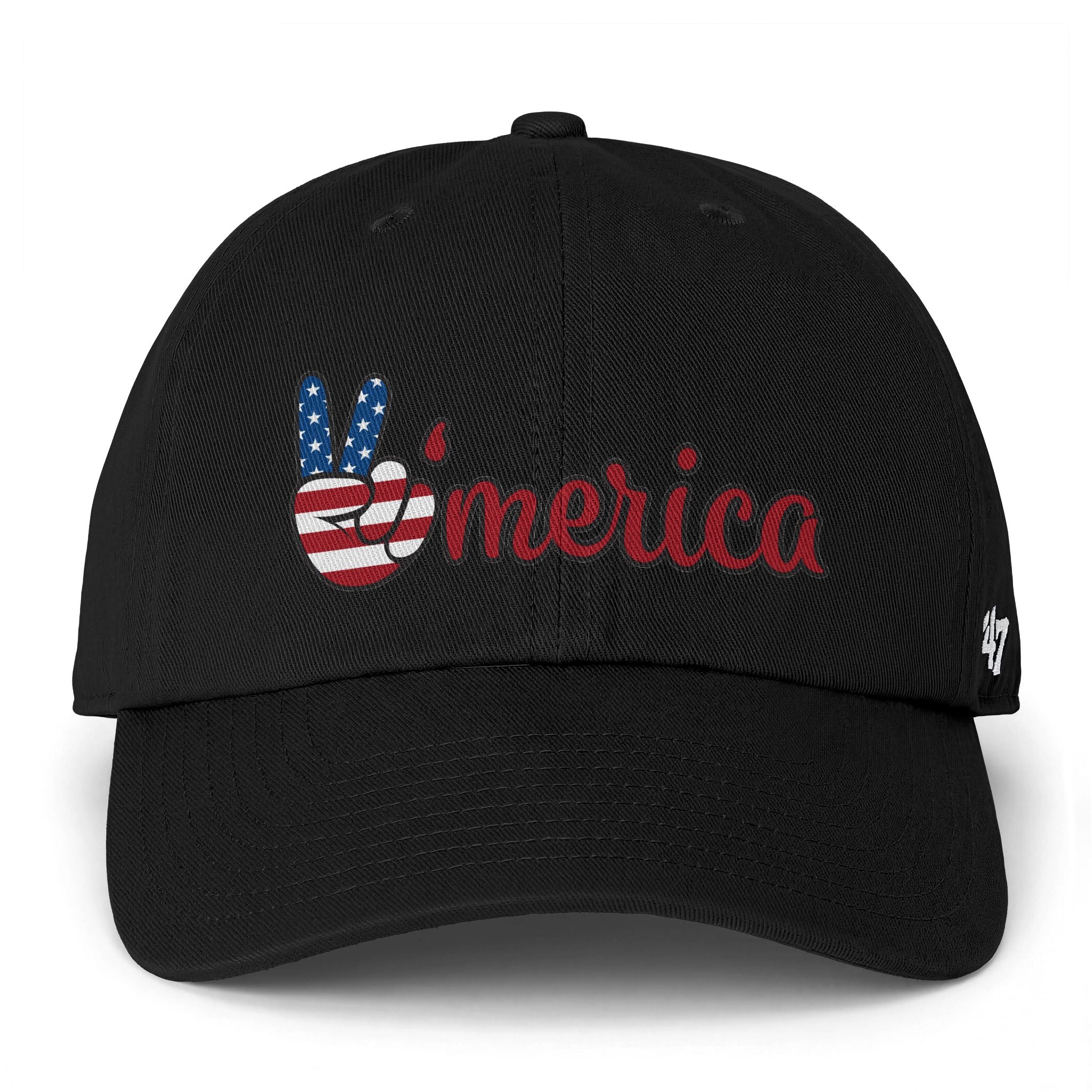 'Merica Peace Sign Cap – Patriotic USA Flag Baseball Hat