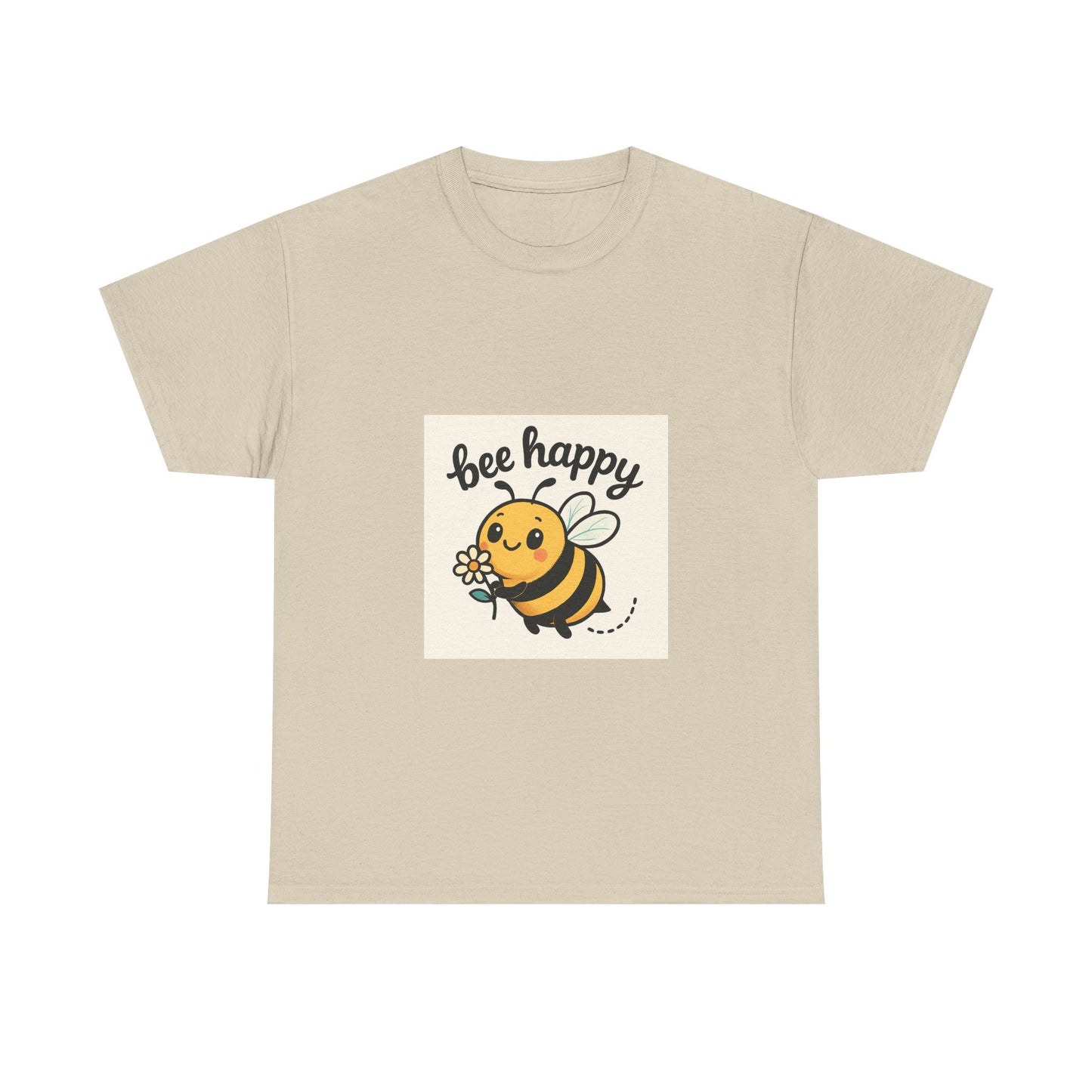 Bee Happy Tee, Unisex Cotton T-Shirt, Cute Bee Graphic Tee, Fun Summer Shirt, Gift for Bee Lovers, Nature Enthusiast Apparel