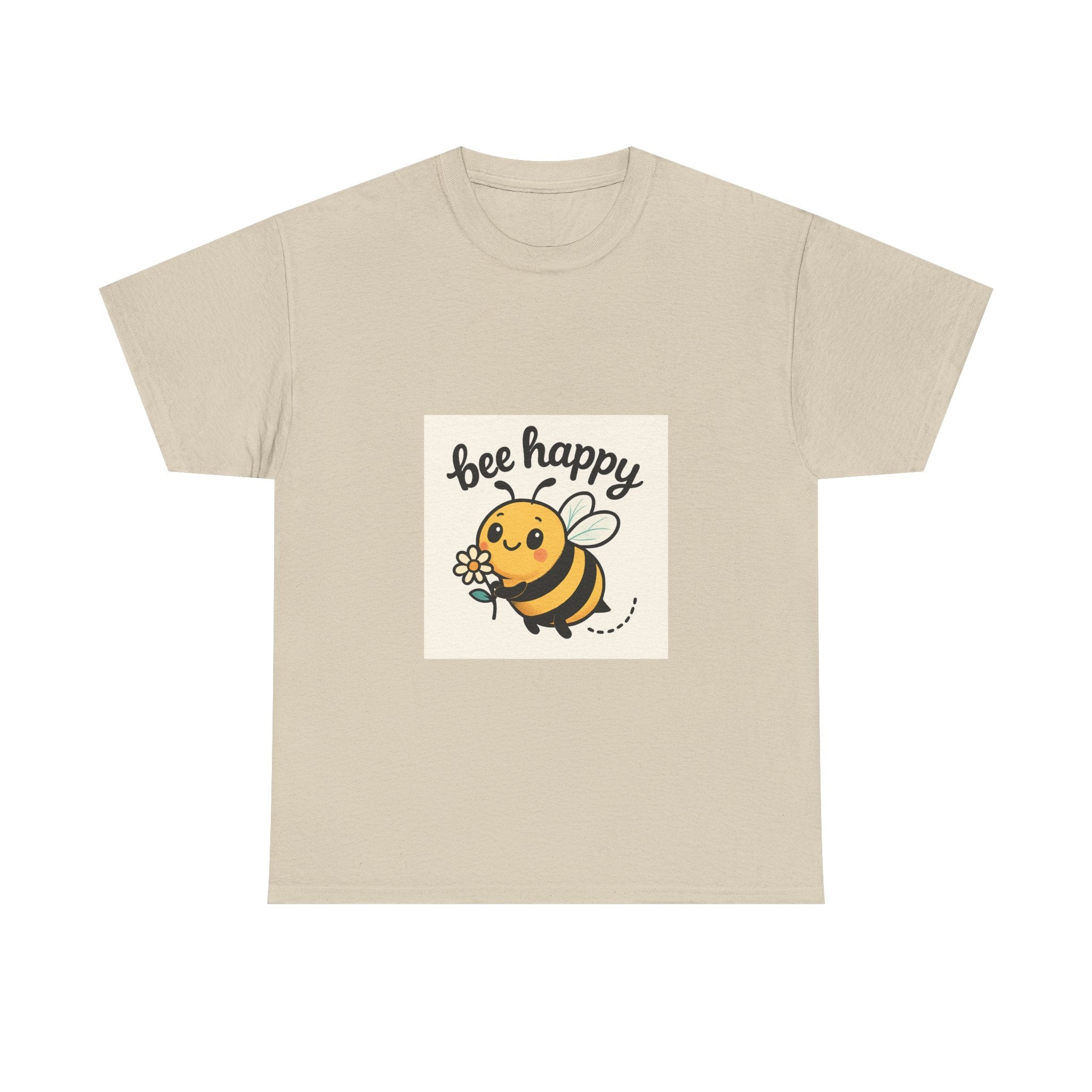 Bee Happy Tee, Unisex Cotton T-Shirt, Cute Bee Graphic Tee, Fun Summer Shirt, Gift for Bee Lovers, Nature Enthusiast Apparel