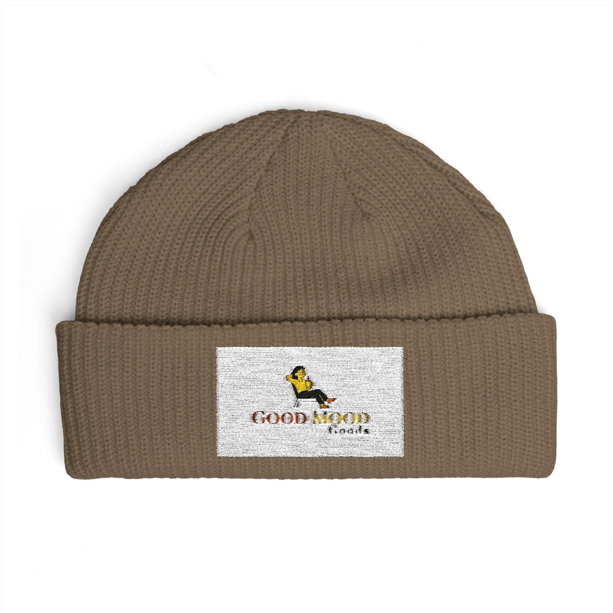 Embroidered Cuff Beanie – Cozy Knit Hat with Vintage Bird Logo