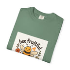 Bee Fruitful T-Shirt, Unisex Garment Dyed Tee, Cute Bee Apparel, Nature Lover's Gift, Summer Outfit, Eco-Friendly Fashion