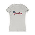 Women's Tee - 'LOVE' American Flag Design | 'Merica' Back Peace Sign Patriotic T-Shirt