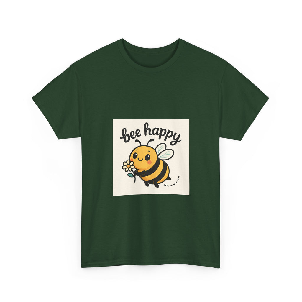Bee Happy Tee, Unisex Cotton T-Shirt, Cute Bee Graphic Tee, Fun Summer Shirt, Gift for Bee Lovers, Nature Enthusiast Apparel