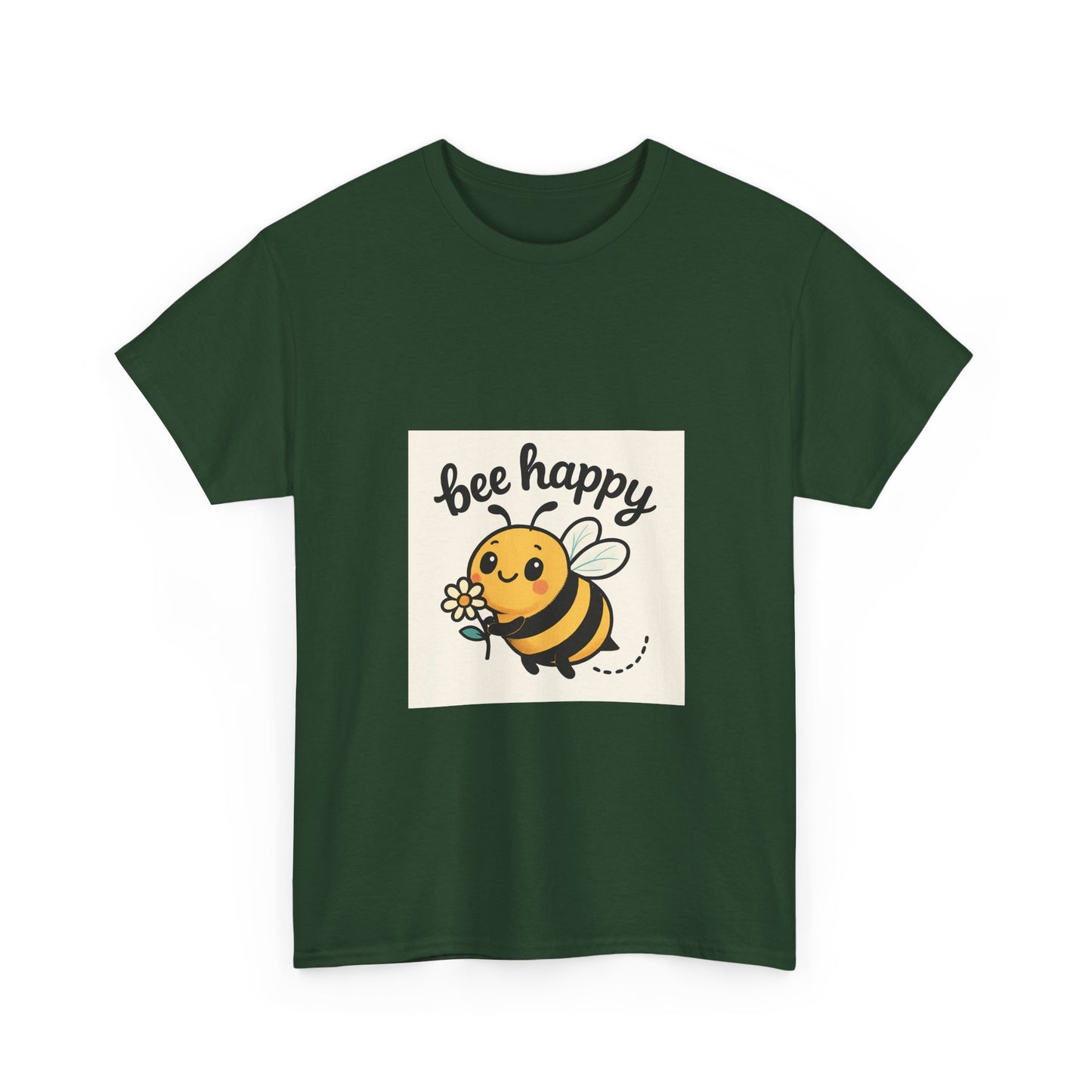 Bee Happy Tee, Unisex Cotton T-Shirt, Cute Bee Graphic Tee, Fun Summer Shirt, Gift for Bee Lovers, Nature Enthusiast Apparel