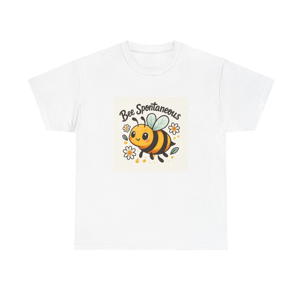 Bee Spontaneous Unisex Heavy Cotton Tee, Cute Bee Shirt, Funny Bee Tee, Pollinator Appreciation Gift, Summer Casual Wear