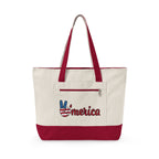 Canvas Tote — Patriotic "Merica" & Flag Love Zippered Beach Bag