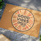 Good Vibes Only Doormat — Retro Sunburst Welcome Mat
