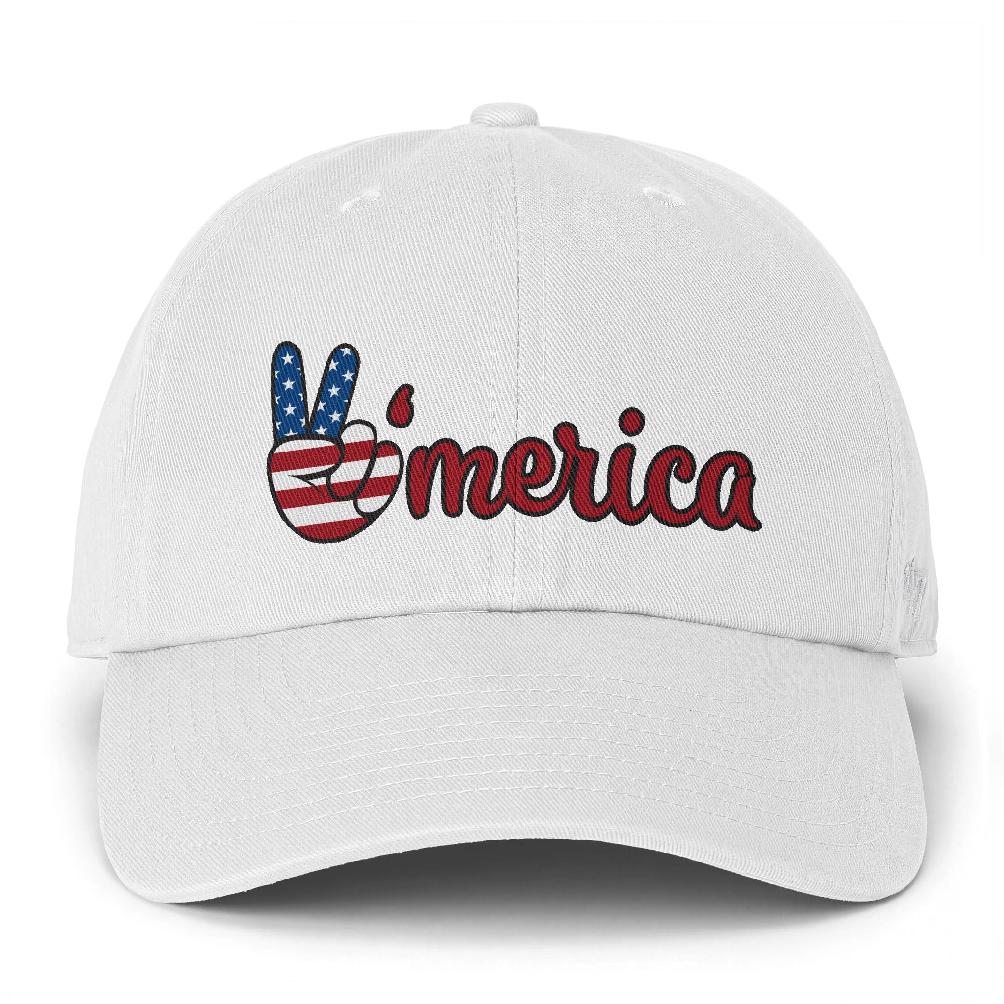 'Merica Peace Sign Cap – Patriotic USA Flag Baseball Hat