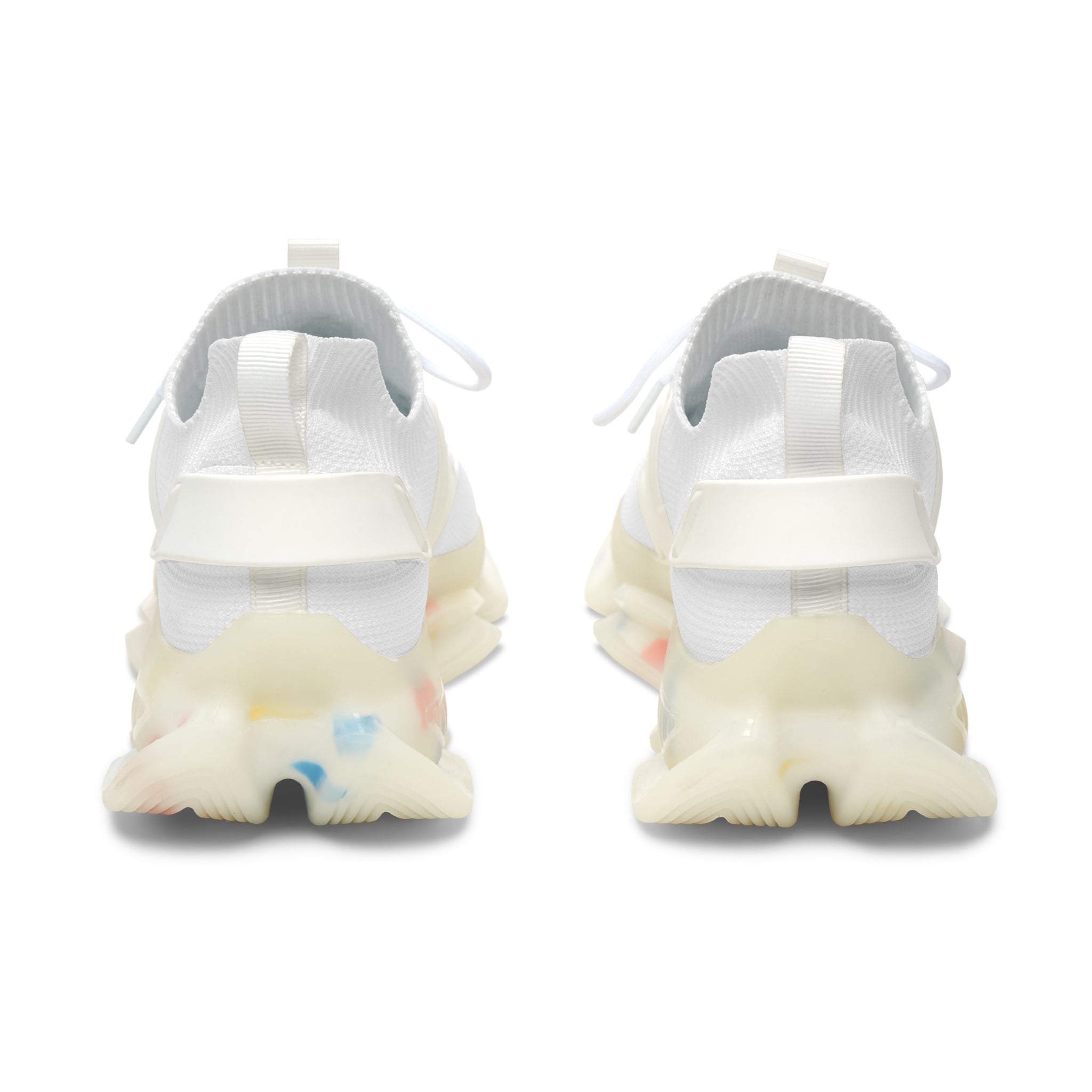 Mesh Sneakers — White Heart Candy Print Athletic Shoes