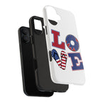 Patriotic LOVE Tough Phone Case — USA Flag & Donut Graphic