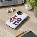 Patriotic LOVE Tough Phone Case — USA Flag & Donut Graphic