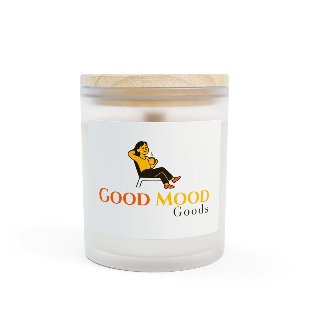 Good Mood Goods Frosted Glass Candle – 11oz Relaxing Scented Soy Candle