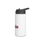 American Flag Peace Sign Stainless Steel Water Bottle