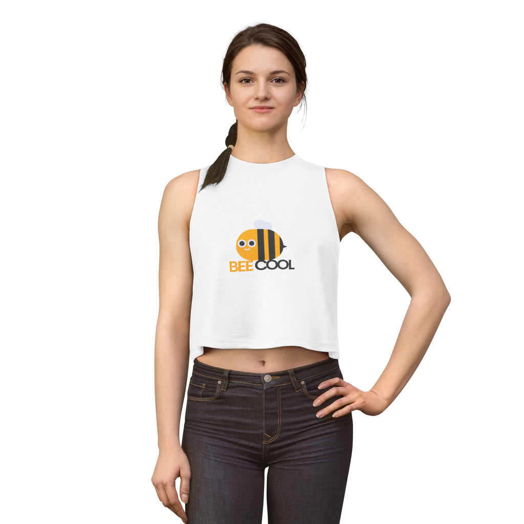 Bee Cool Crop Top — Cute Bumblebee Graphic Women's Tank
