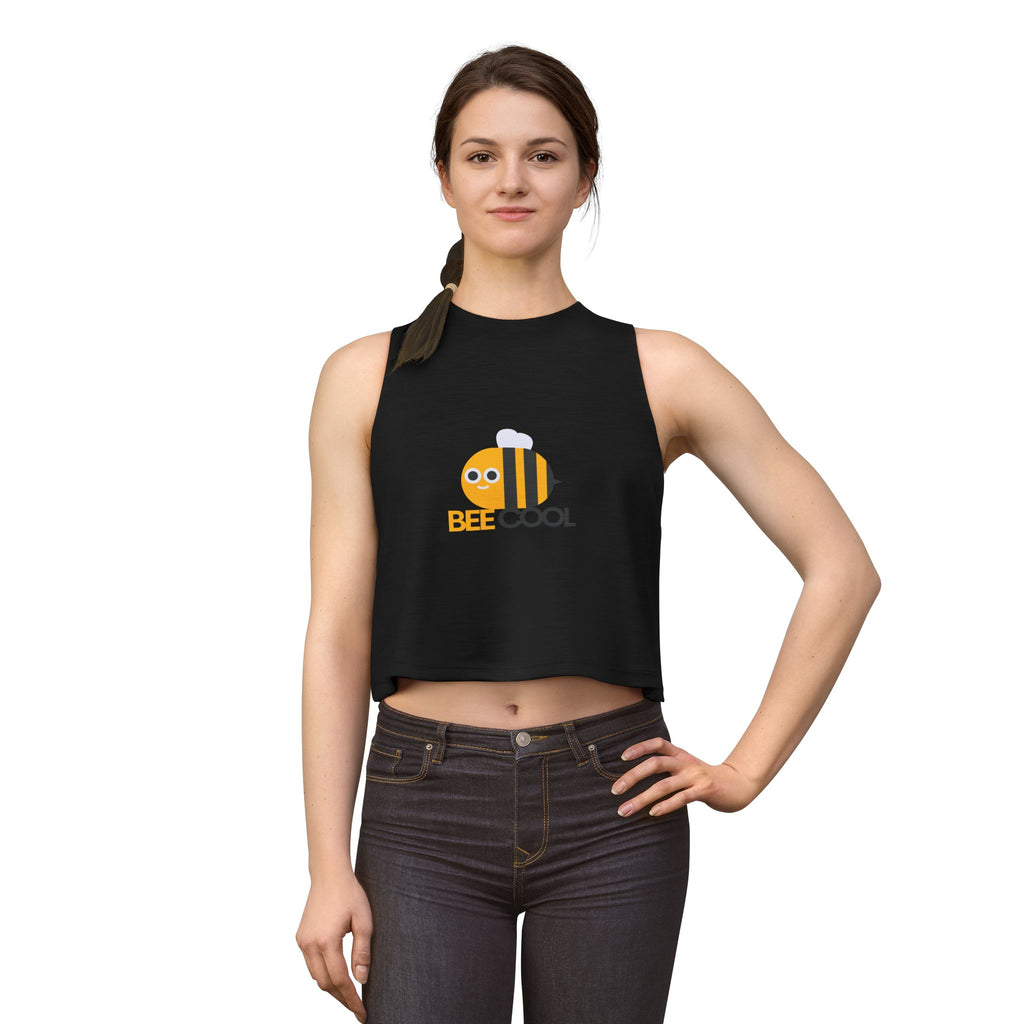 Bee Cool Crop Top — Cute Bumblebee Graphic Women's Tank