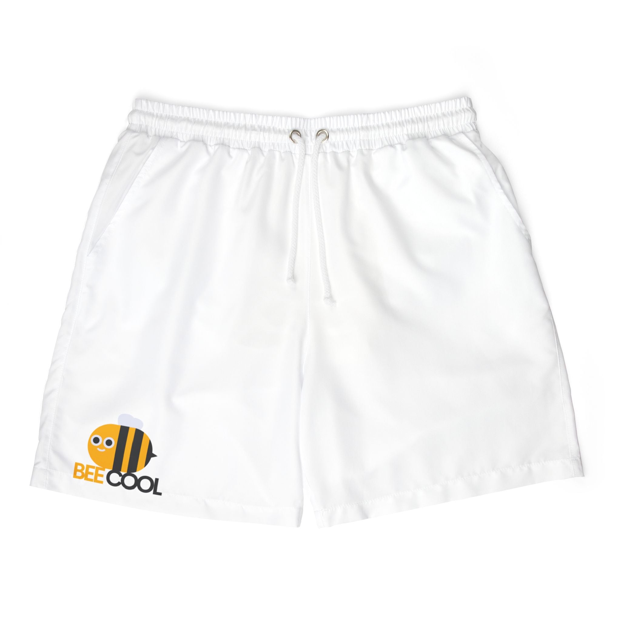 Bee Cool Swim Shorts, Unisex Beachwear, Summer Vacation Shorts, Pool Party Attire, Fun Swim Trunks, Holiday Swimwear