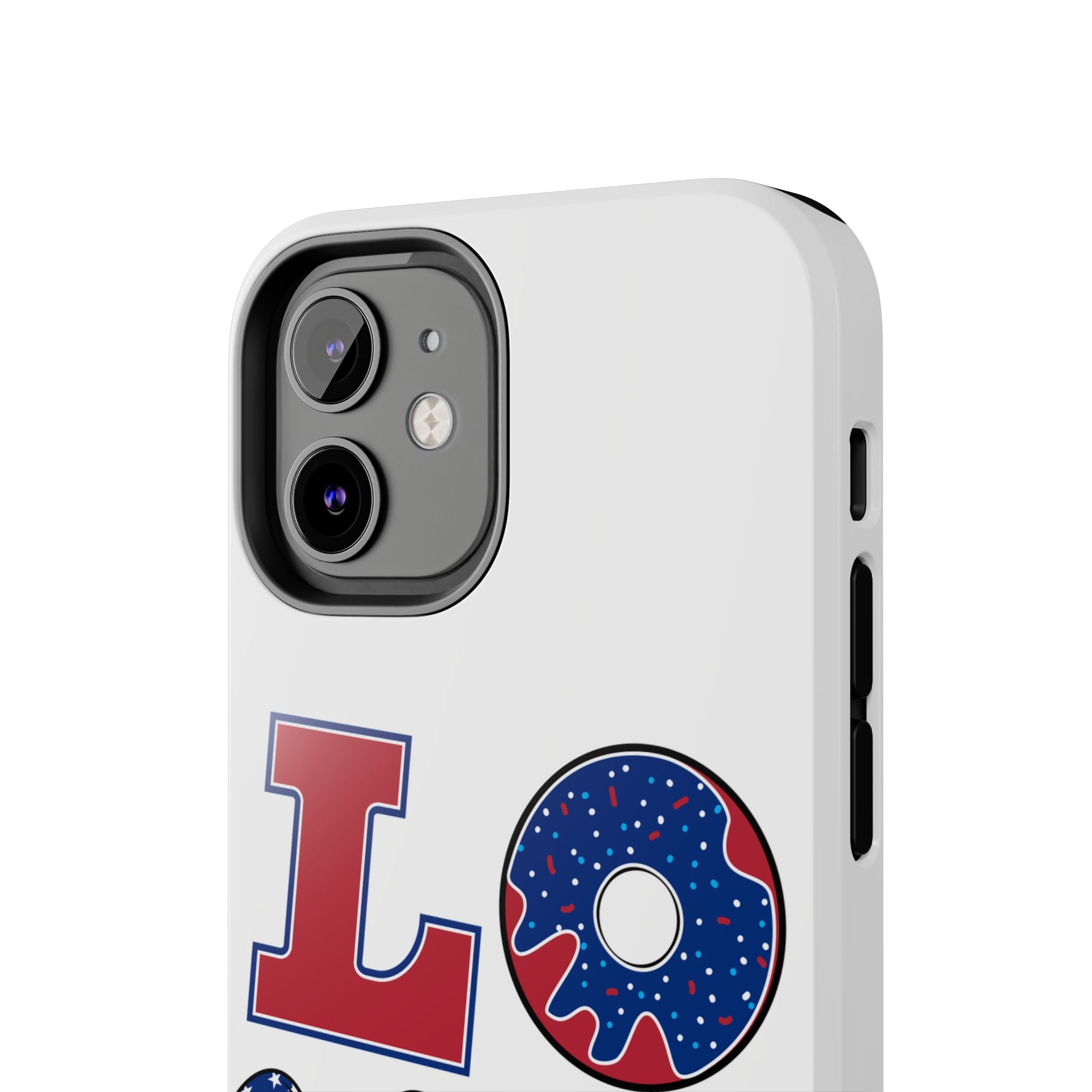 Patriotic LOVE Tough Phone Case — USA Flag & Donut Graphic