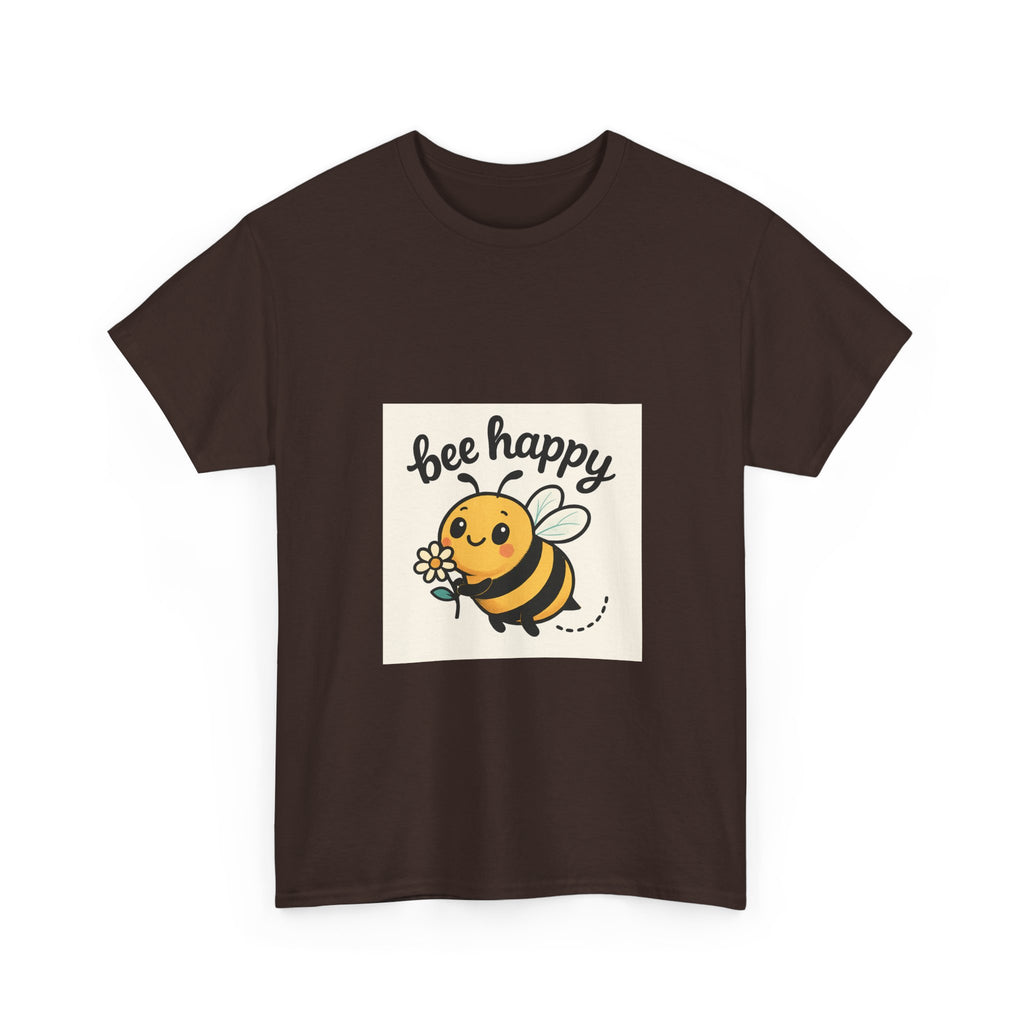 Bee Happy Tee, Unisex Cotton T-Shirt, Cute Bee Graphic Tee, Fun Summer Shirt, Gift for Bee Lovers, Nature Enthusiast Apparel