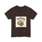 Bee Happy Tee, Unisex Cotton T-Shirt, Cute Bee Graphic Tee, Fun Summer Shirt, Gift for Bee Lovers, Nature Enthusiast Apparel