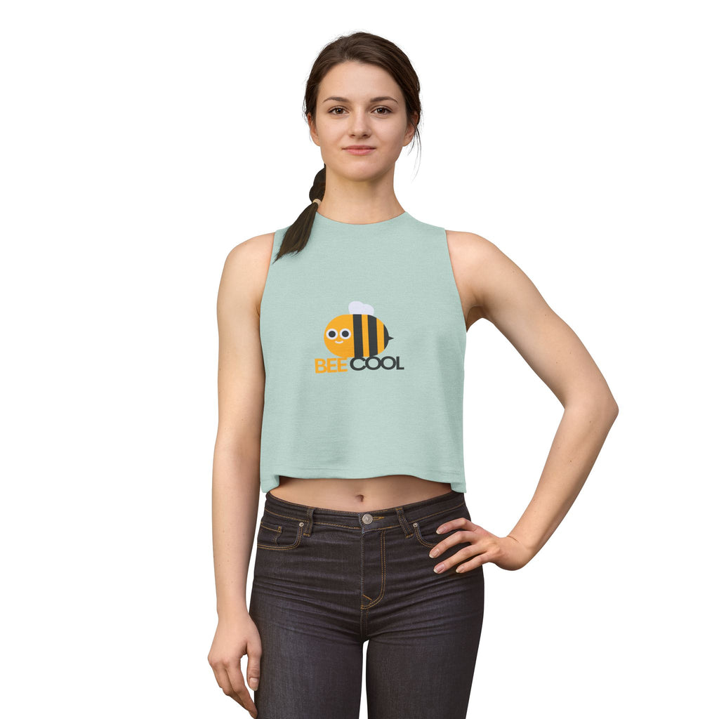 Bee Cool Crop Top — Cute Bumblebee Graphic Women's Tank