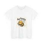 Bee Happy Tee, Unisex Cotton T-Shirt, Cute Bee Graphic Tee, Fun Summer Shirt, Gift for Bee Lovers, Nature Enthusiast Apparel