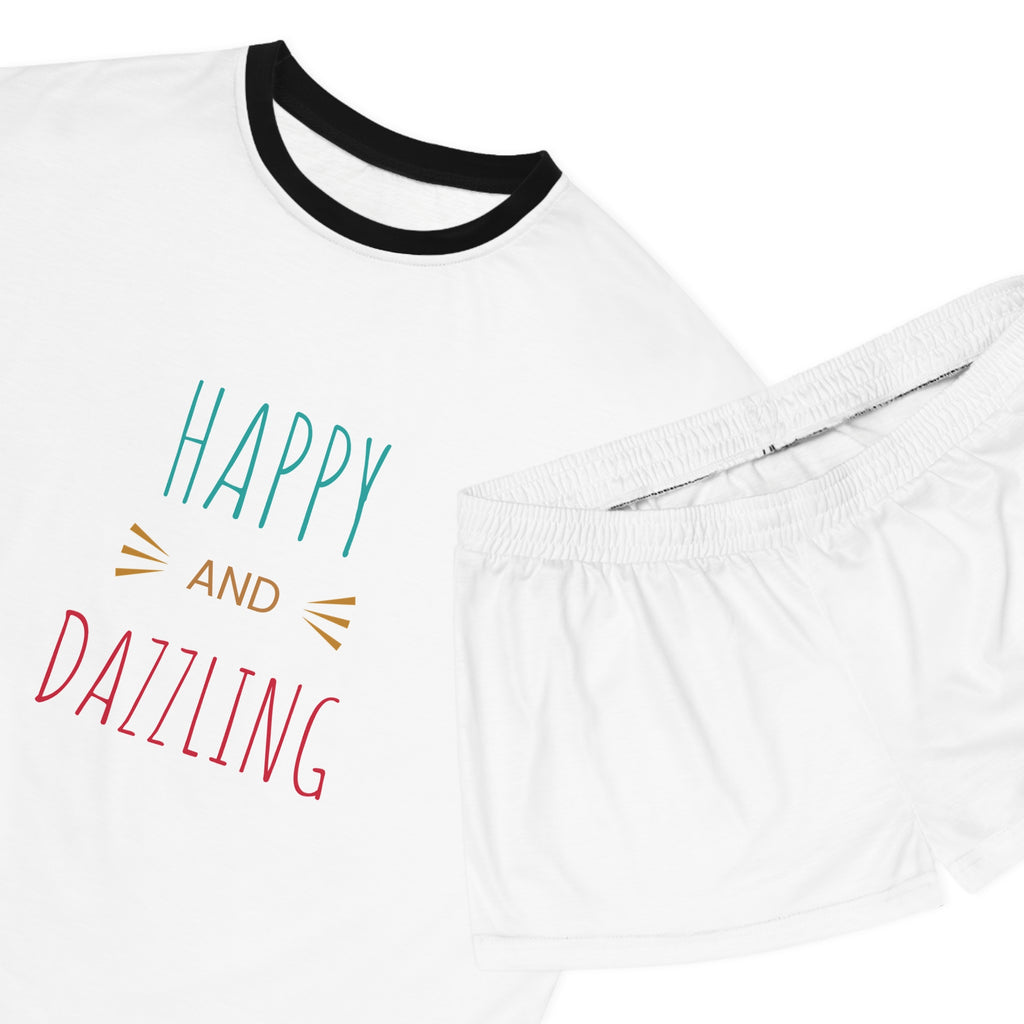 Happy and Dazzling Women's Short Pajama Set — Cute Printed Sleepwear