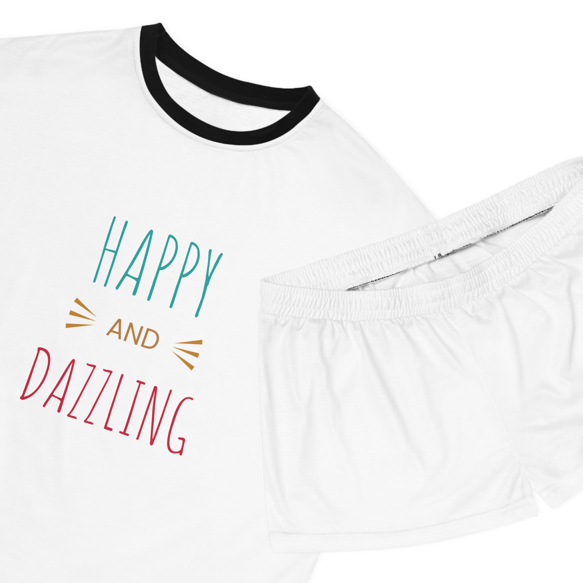 Happy and Dazzling Women's Short Pajama Set — Cute Printed Sleepwear