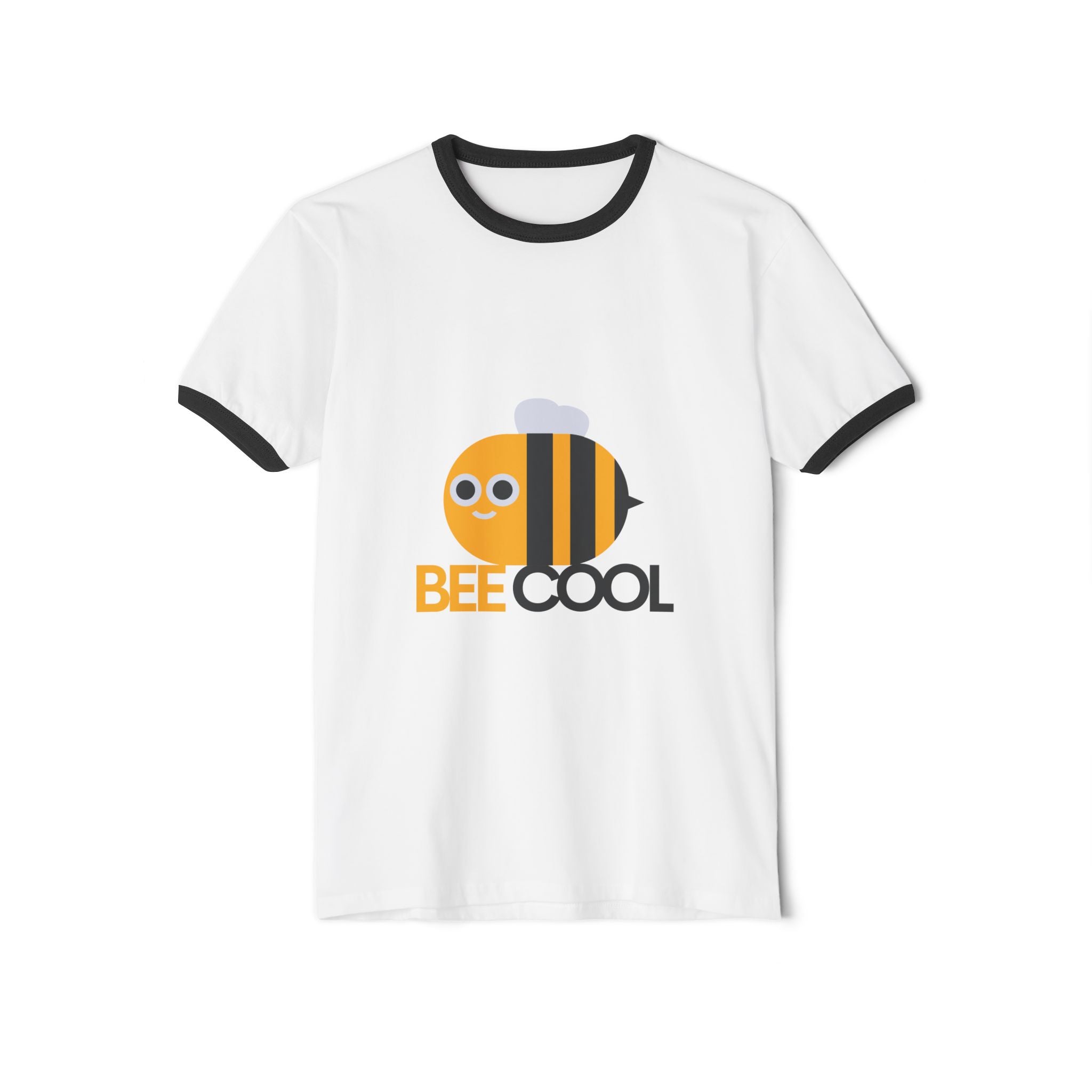 Bee Cool Ringer T-Shirt, Fun Summer Outfit, Gift for Bee Lovers, Casual Wear, Unisex Fashion Tee, Bee-Themed Apparel