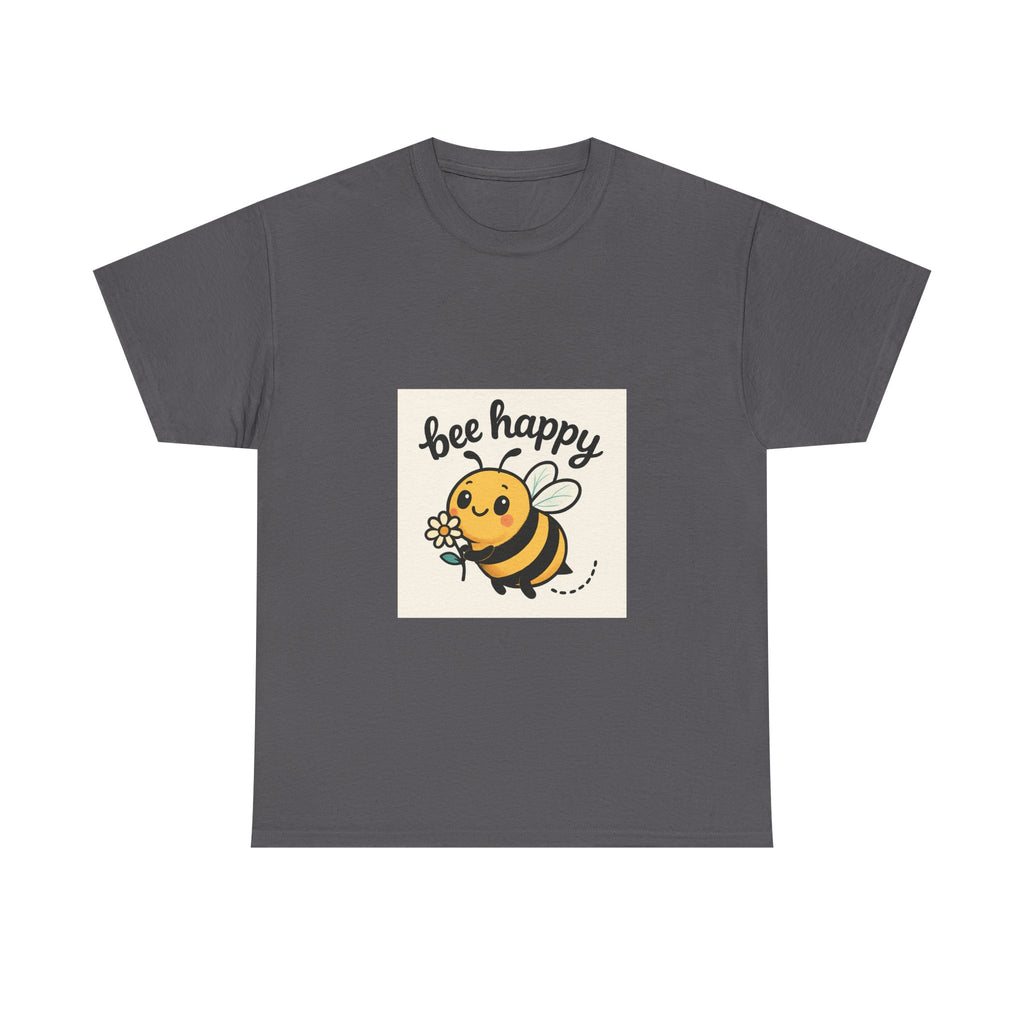 Bee Happy Tee, Unisex Cotton T-Shirt, Cute Bee Graphic Tee, Fun Summer Shirt, Gift for Bee Lovers, Nature Enthusiast Apparel
